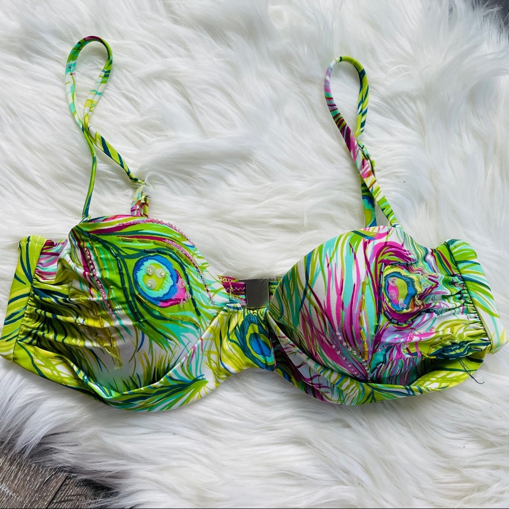 Nanette lepore bikini bra underwire tropical print